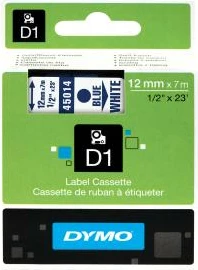 Shirit etiketime, Dymo, D1 45014 (S0720540), 12 mm x 7 m, blu mbi të bardhë