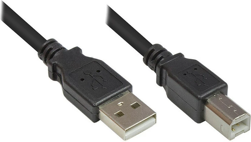 Kabllo USB 2.0 GoodConnections A-B, 0.5m, e zezë