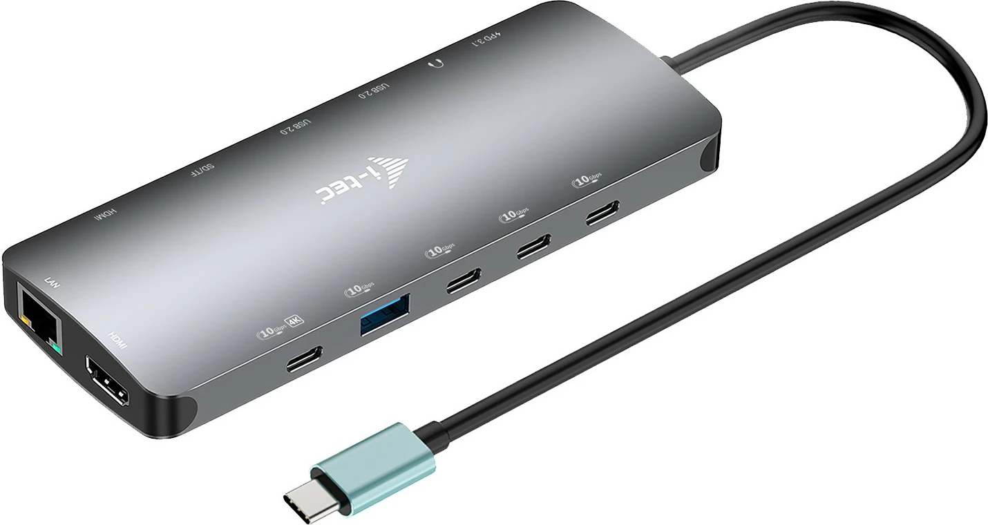 Docking station I-Tec USB-C Metal Nano, 3x display, 2x HDMI, 1x USB-C video, LAN, audio, gri