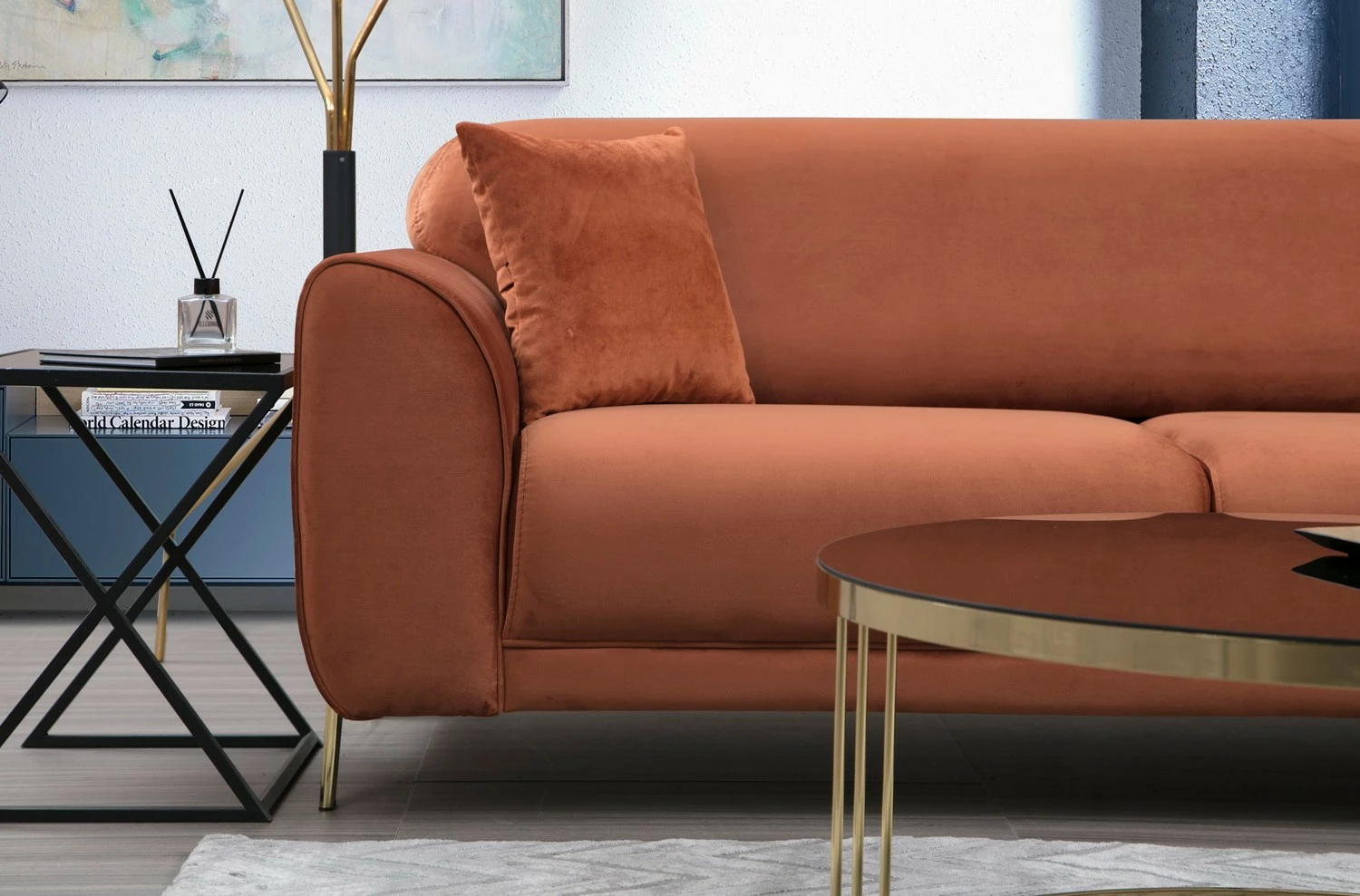 Kënd divan-krevat Atelier del Sofa, kënd i djathtë, ngjyrë kanelle (L3-Chl)