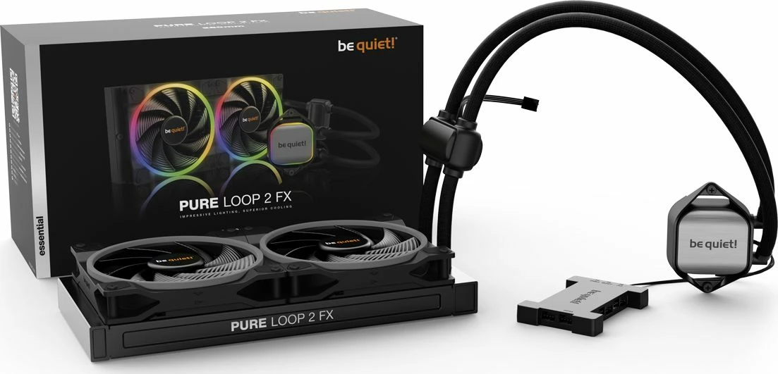 Ftohës uji AIO be quiet! Pure Loop 2 FX 280mm (BW014), ARGB, 2x140mm PWM, i zi