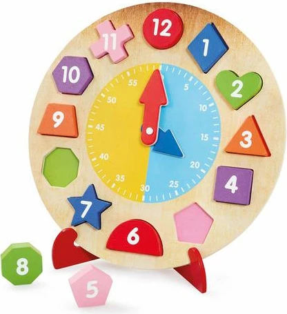 Lodër për fëmijë Woodlets Tell The Time Clock