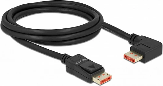 Kabl DisplayPort DeLOCK 1.4, 2m, 8K 60Hz, 90° këndor, i zi