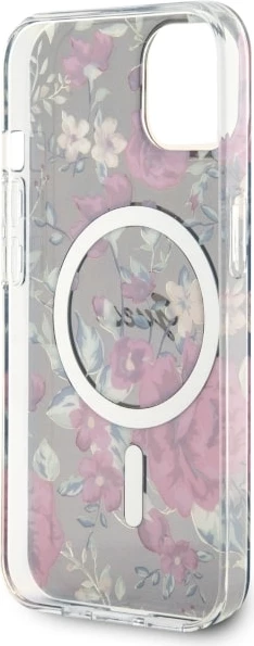 Mbështjellës Guess Flower MagSafe për iPhone 14, Gjelbër