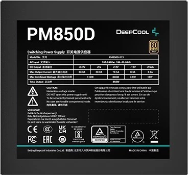 Furnizimi me energji DeepCool PM850D, 850 W, 20+4 pin ATX, e zezë
