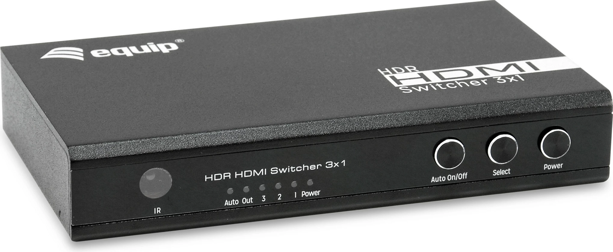 Switch HDMI EQUIP 332725, 3x1, 4K@60Hz, HDR, HDMI 2.0, alumini, i zi