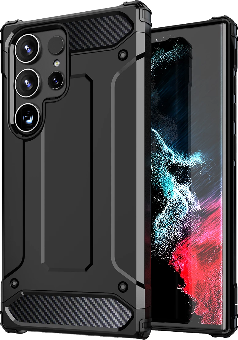 Mbështjellës Hybrid Armor Hurtel për Xiaomi Redmi Note 14 Pro+ 5G, i zi