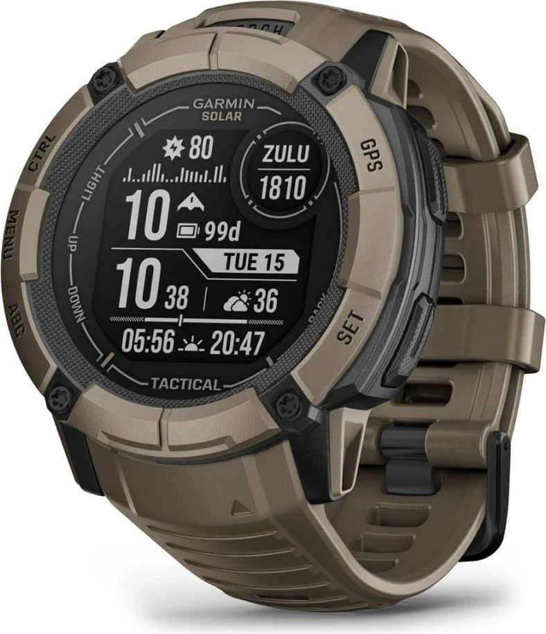 Smartwatch Garmin Instinct 2X Solar Tactical Edition, 50 mm, GPS, Gjelbër