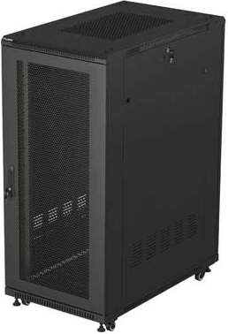 Kabinet rack LANBERG 19" 27U 600x1000mm, në këmbë, dyer të shpuara, i zi