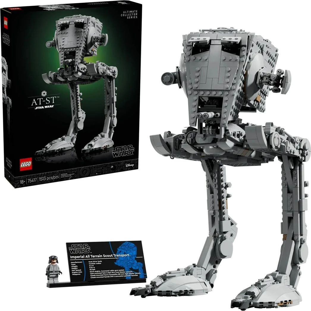 Set LEGO Star Wars AT-ST Walker 75417, për të rritur, me minifigurë, Gri