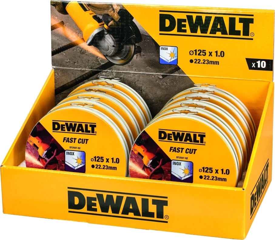 Disk prerës Dewalt DT3507 125mm (1.0mm, 22.23mm) për inox, paketë 10 copë