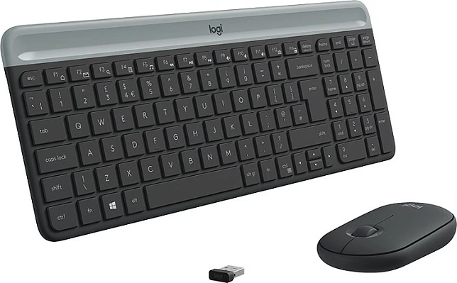 Komplet wireless Logitech MK470, QWERTY, Maus përfshirë, Graphite