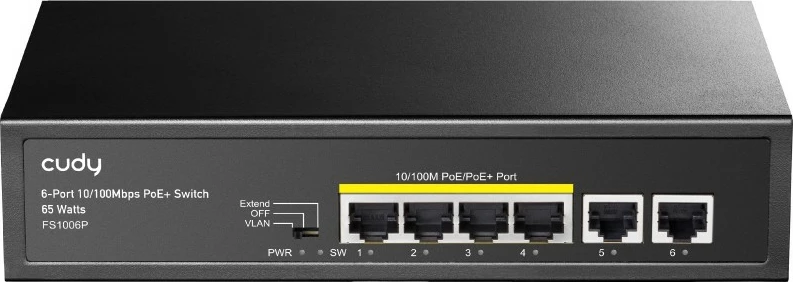 Switch Cudy FS1006P, Fast Ethernet, PoE, 6 porte, Metal