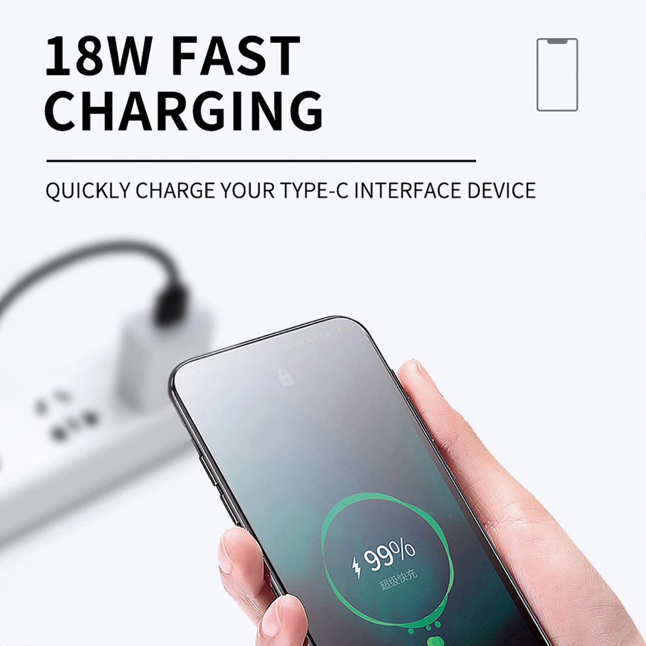 Kabllo 4n1 Wozinsky WNBAA, 1m, USB-C/USB-A/Lightning, 60W, e zezë