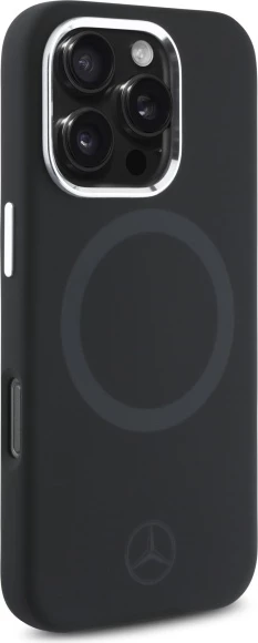 Mbështjellës Mercedes Silicone Tonal Logo MagSafe për iPhone 16 Pro, Zi