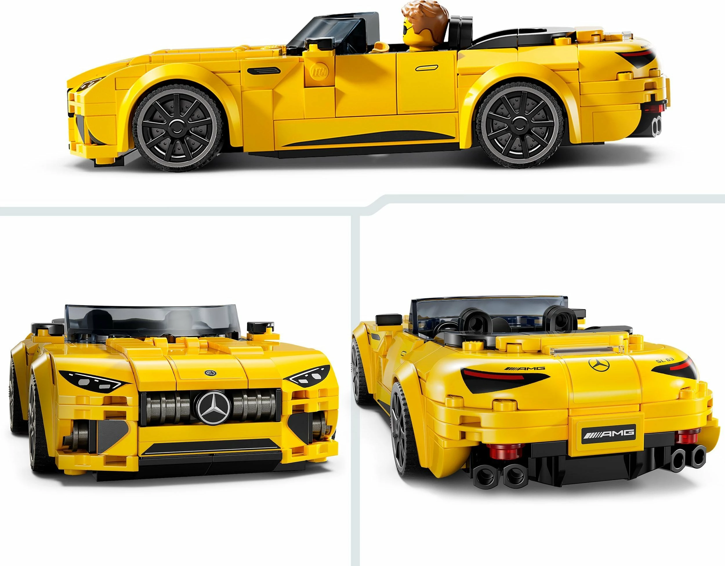 Set LEGO Speed Champions Mercedes-AMG G 63 & Mercedes-AMG SL 63 76924, 808 copë, 10+ vjet, 2 makina, zi/verdhë