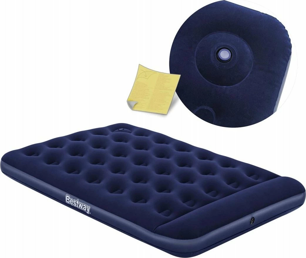 Dyshek ajri dopio Bestway 67225 191x137x28 cm, me pompë këmbë, blu