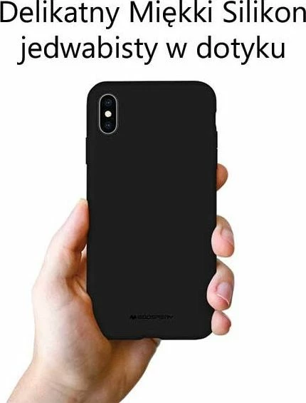 Mbështjellës Mercury Goospery për Samsung Galaxy A21 (A215), silikon, i zi