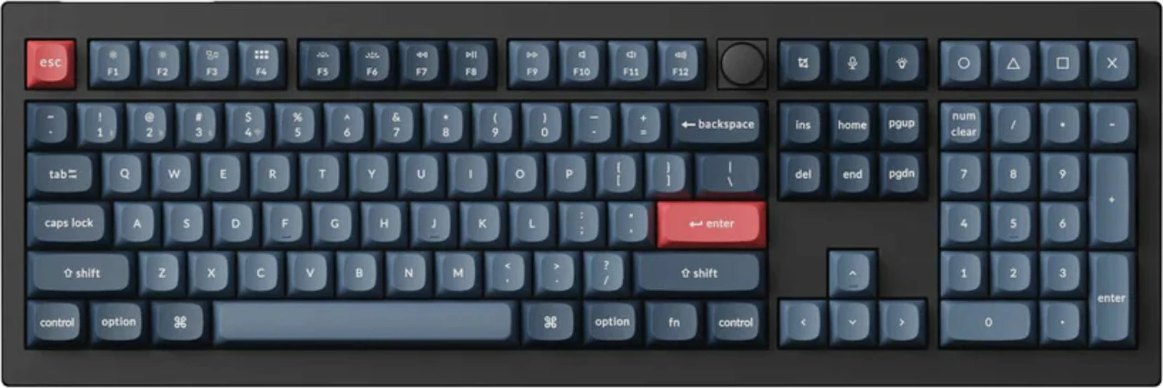 Tastierë mekanike Keychron V6 Max QMK/VIA (V6M-D1) 100% US, Gateron Jupiter Red, RGB, Bluetooth/2.4GHz/USB-C, e zezë