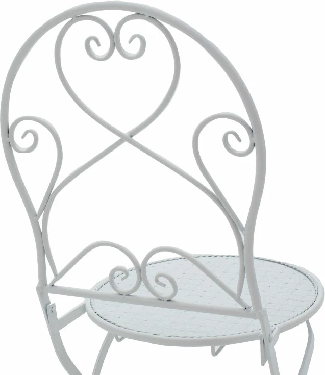 Set tavoline me karrige për terasë, metal i bardhë, Walen, 3 copë