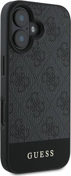 Mbështjellës Guess 4G Bottom Stripe për iPhone 16, Gri