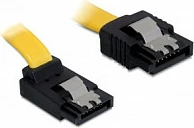 Kabllo SATA DeLOCK SATA III 0.2m, 6Gb/s, Male/Male, top-angled + straight, e verdhë