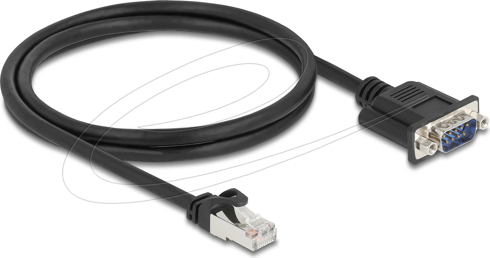 Kabllo adapter DeLOCK 64351 RJ-45 në DB-9, Cat5e, 1 m, e zezë