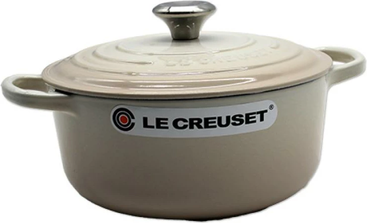 kaserolë gize me kapak, Le Creuset, Signature Round 20 cm, bezhë Meringue