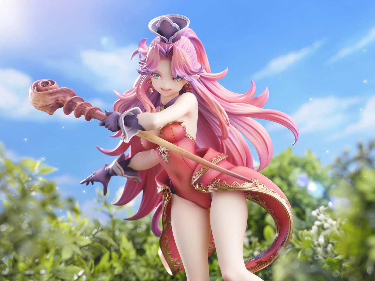 Figurinë koleksionuese Square Enix Trials of Mana Angela, 23.5 cm (28.5 cm me flokë), me bazë ekspozimi