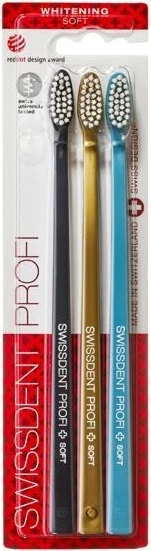 Set furçash dhëmbësh Swissdent Profi Whitening Soft, 3 copë