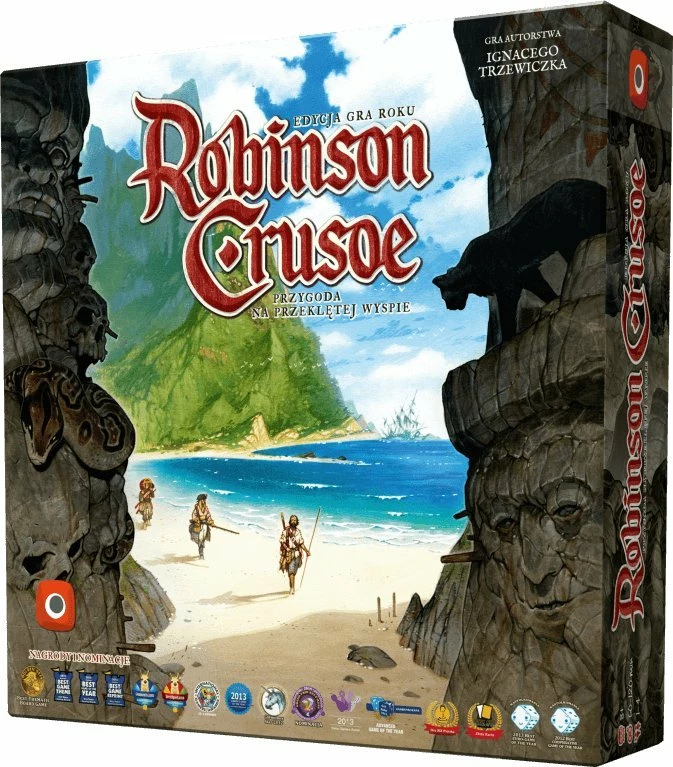 Lojë tavoline Portal Games Robinson Crusoe: Adventure on the Cursed Island, kooperative, 1-4 lojtarë, 120 min, 14+, version polonisht