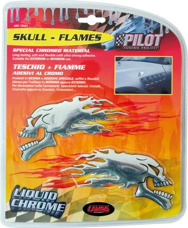 Shenja Dekoruese Skull Flames 3d