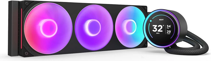 Ftohës uji AIO për CPU NZXT Kraken Elite V2 420 RGB RL-KR42E-B2, 3x140mm, ekran IPS, i zi