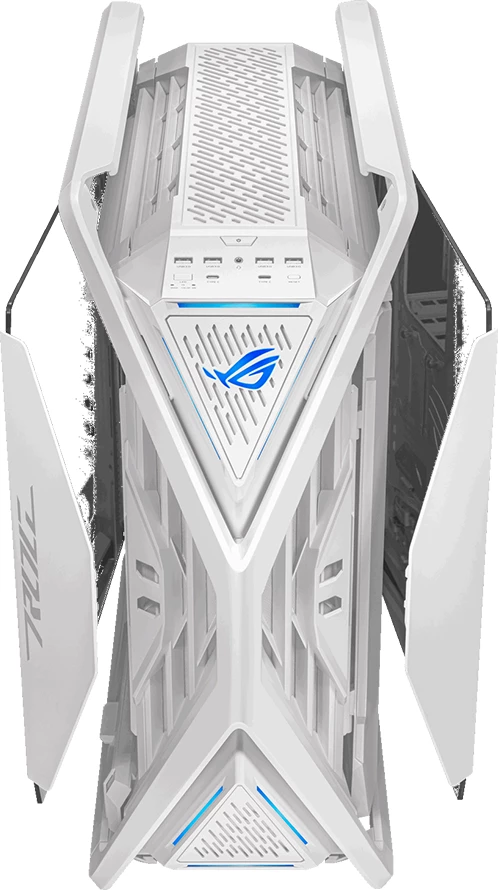 Kasë ASUS ROG Hyperion GR701 E-ATX, 4x140mm fanë, mbështetje radiator 2x420mm, ARGB hub, Aura Sync, 2x USB Type-C, karikim 60W, e bardhë