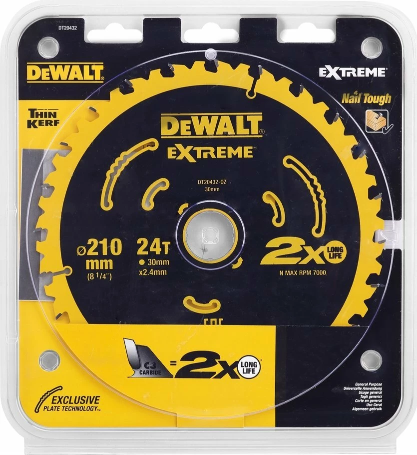 Disk sharrë rrethore DeWalt DT20432 210mm x 30mm, 24 dhëmbë, 2.4mm