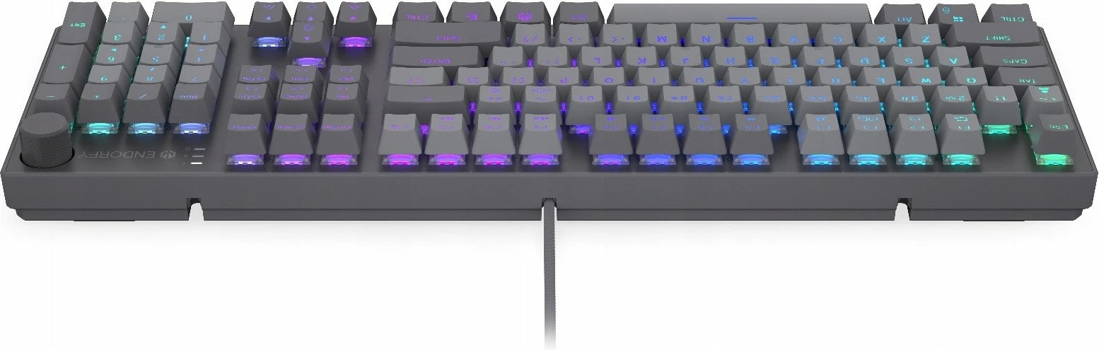 Tastierë mekanike Endorfy Thock V2 EY5A125, 100% full-size, RGB, US ANSI, switch ENDORFY Red, gri, set me 2 switch rezervë