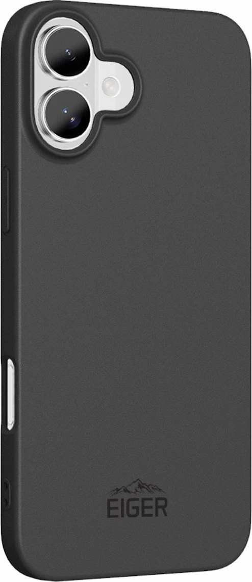 Mbështjellës Eiger Grip për iPhone 16 Plus, plastikë fleksibile, pa karikim induktiv, i zi