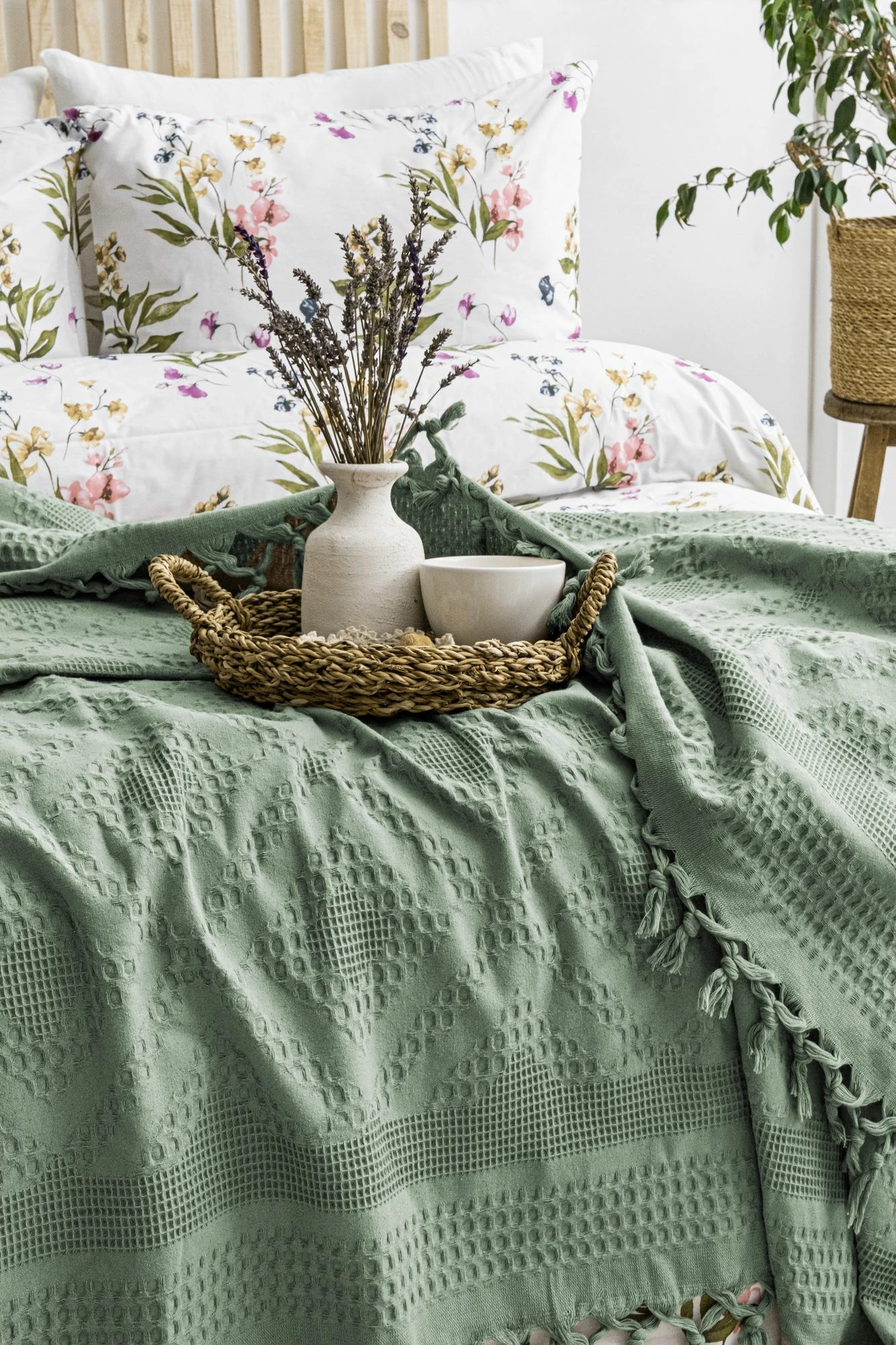 Set piké dopio, ngjyrë e gjelbër, L'essentiel