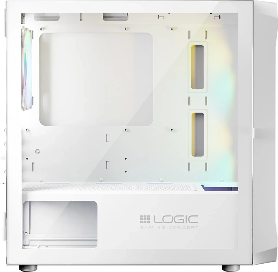 Kasë LOGIC PORTOS ARGB MINI USB 3.0, e bardhë