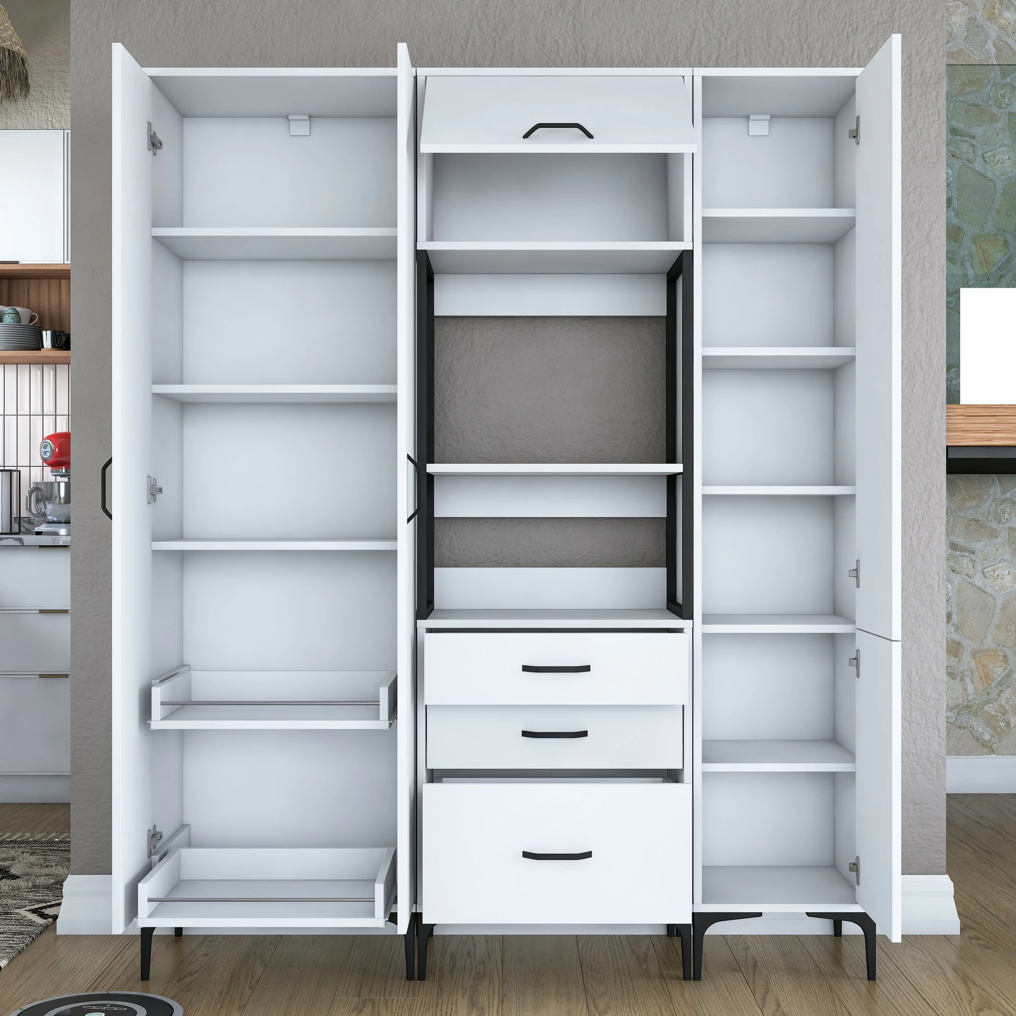 Dollap multifunksional, ngjyrë e bardhë, Skye Decor, JE144 - 3114