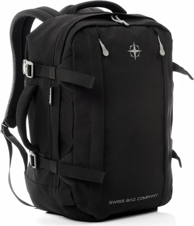 Çantë shpine SwissBags për femra e meshkuj, e zezë