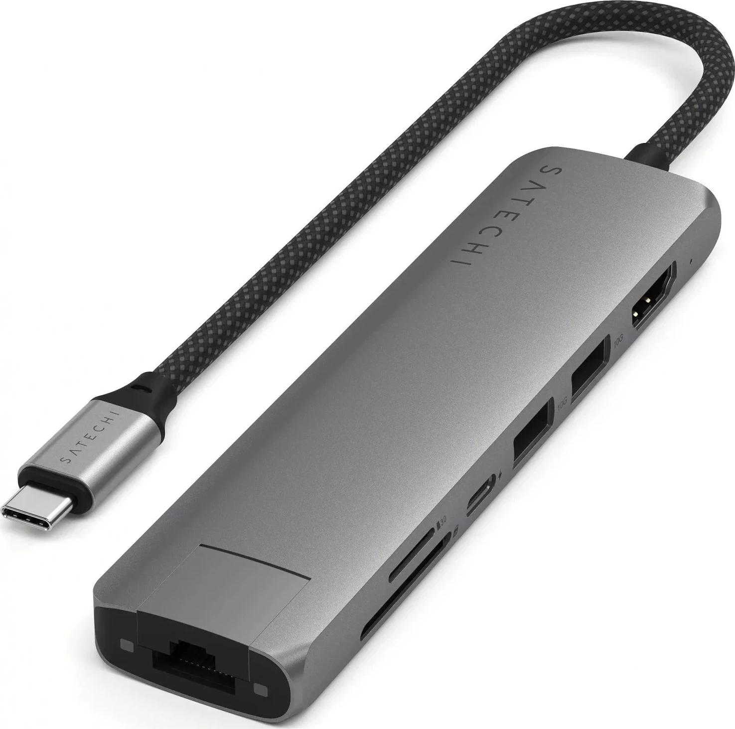 Adapter Satechi 7w1 ST-P7S, USB-C, HDMI 4K, Ethernet, ngjyrë gri