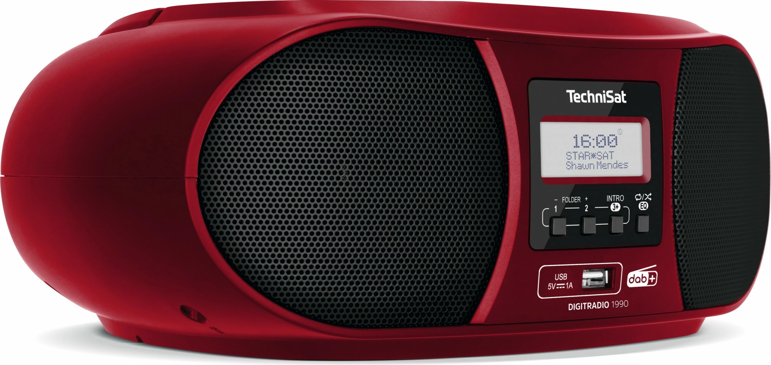 Radio digjitale TechniSat DigitRadio 1990, USB, DAB+, e kuqe