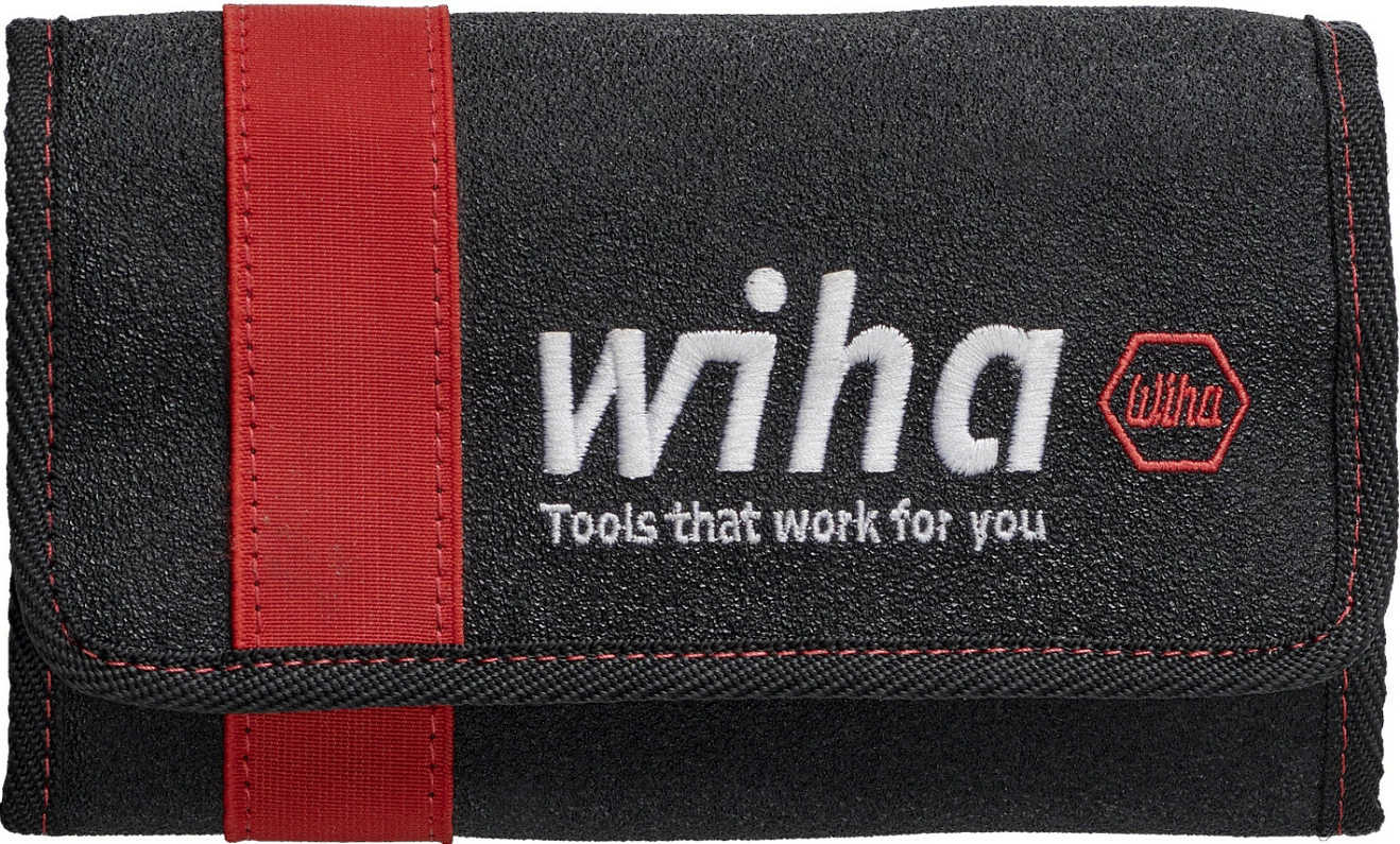 Set kaçavidash Wiha 41231 slimVario, 2 doreza + 16 bitë, të izoluara 1000V, me çantë, kuqe/verdhe