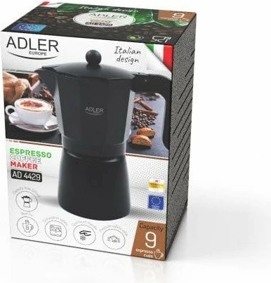 Aparat kafeje moka Adler AD 4429 9 filxhanë 520 ml, i zi