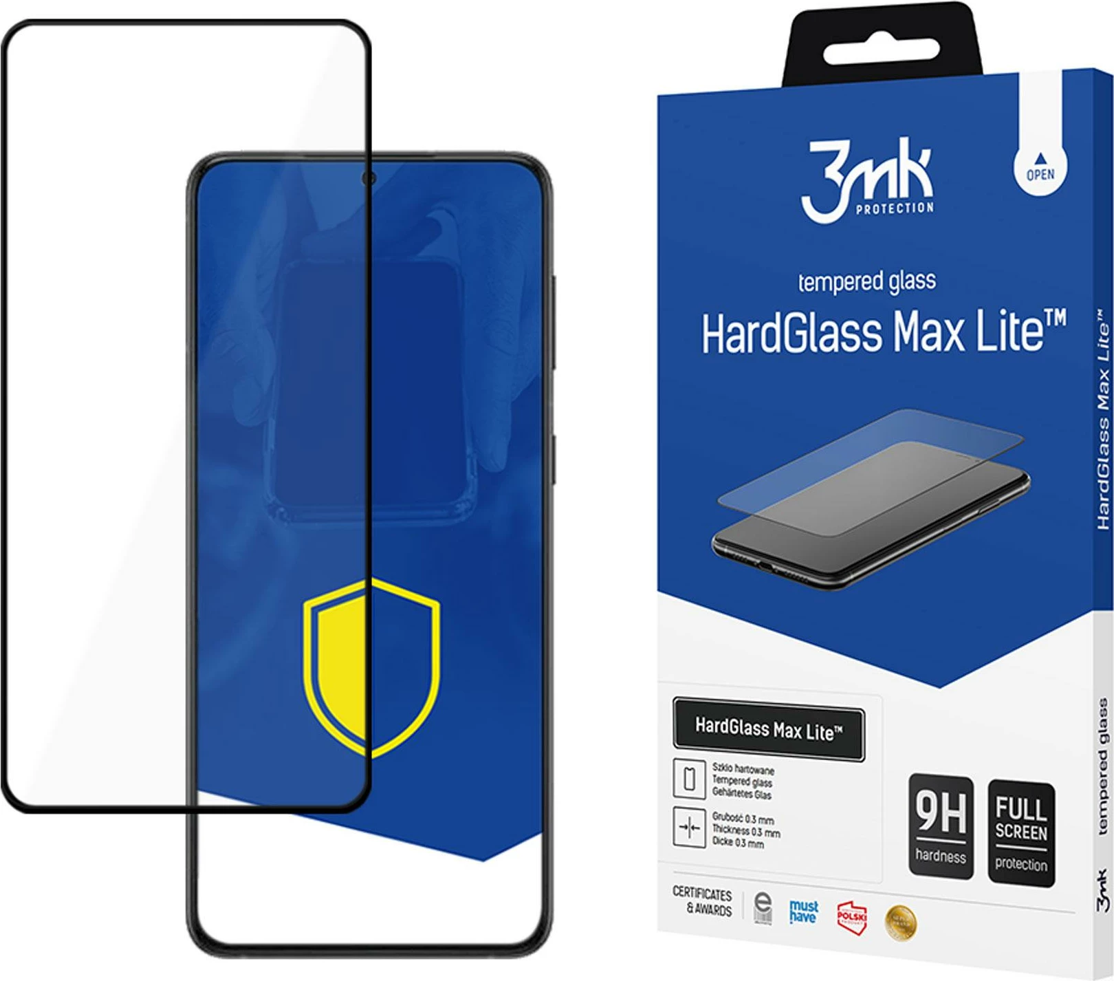 Xham mbrojtës 3mk HardGlass Max Lite për Samsung Galaxy S22, i zi