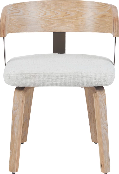 Karrige me krahë Anesy, metal-dru dhe material tekstili, ngjyrë bezhë, 53.5x51x72cm