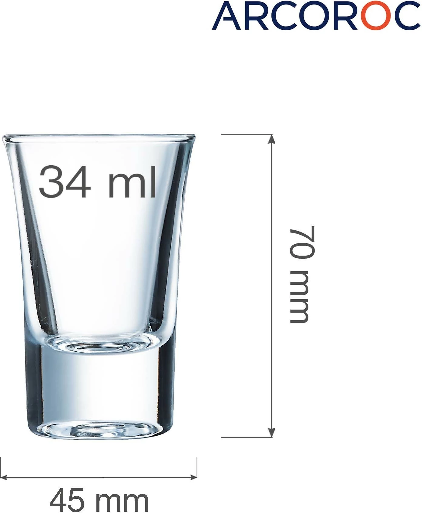 Gotë shot Arcoroc Hot Shot 34 ml, transparente, set 6 copë