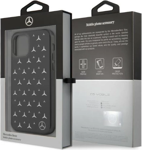 Mbështjellës Mercedes MEHCP12LESPBK për iPhone 12 Pro Max 6.7", Stars Pattern, i zi