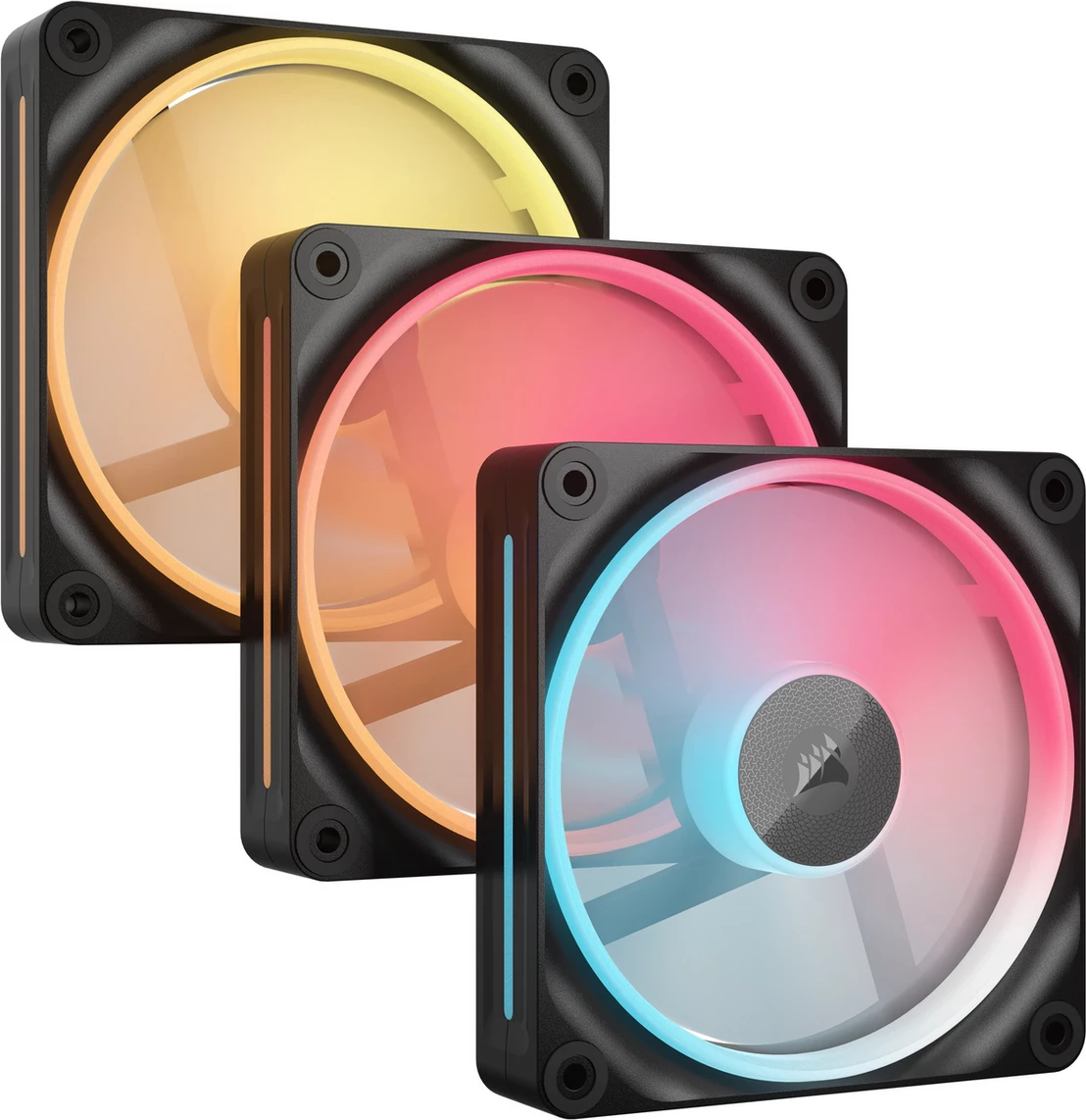 Ventilator kasë PC Corsair iCUE LINK LX120R RGB CO-9051050-WW 120 mm zi, set 3-Pack